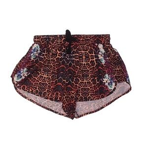 NWT E-LADY Brown Black Leopard Print Floral Super Lightweight Shorts